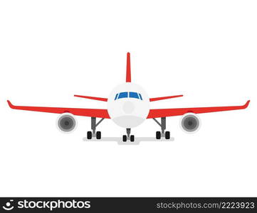 Modern Airplane. Passenger Aircraft. Front View