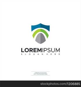 modern and creative logo Shield with style line art Logo Premium Design