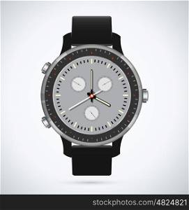 Modern and fashionable watch . The design of modern and fashionable watch with a black dial and arrows