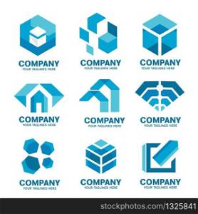 modern and simple corporate company logo collection,Abstract business modern logo icons collection