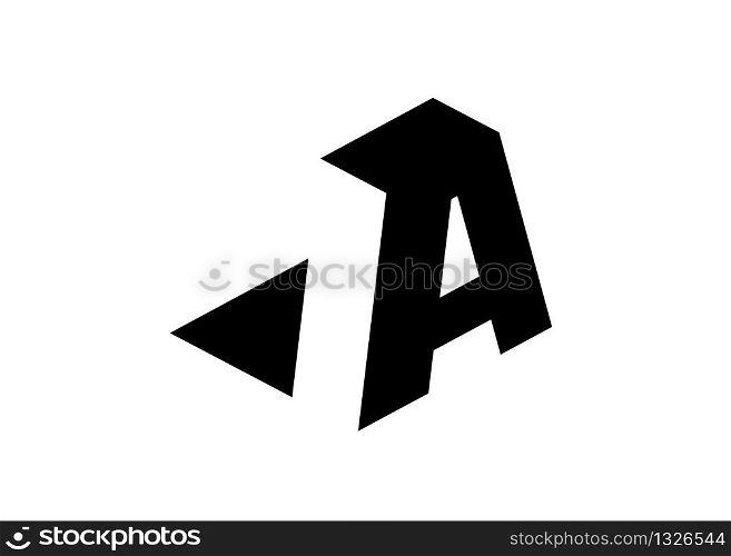 modern and simple initial letter A with negative space style vector illustration