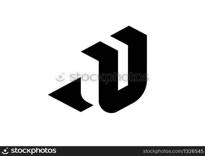 modern and simple initial letter U with negative space style vector illustration