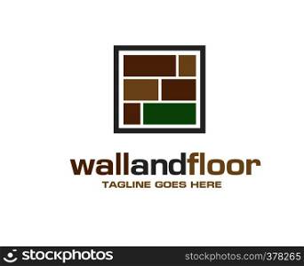 modern and simple tile wooden flooring logo, wooden tile logo vector