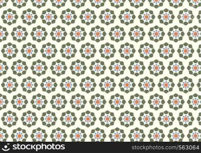 Modern and vintage flower pattern on light yellow background. Retro blossom seamless pattern for design.