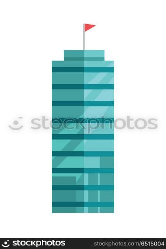 Modern Apartment Building. Modern apartment building. Architecture apartment icons, building residential, business multistory building, office building. Isolated object on white background. Vector illustration.