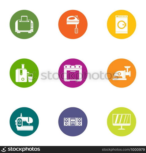 Modern apartment icons set. Flat set of 9 modern apartment vector icons for web isolated on white background. Modern apartment icons set, flat style