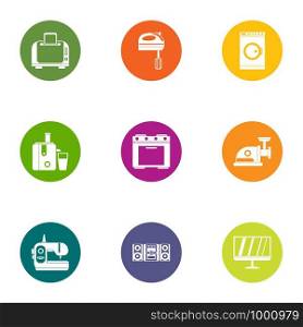 Modern apartment icons set. Flat set of 9 modern apartment vector icons for web isolated on white background. Modern apartment icons set, flat style