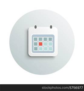 Modern app icon of calendar business concept on white background. Office and business work elements