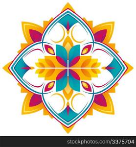 Modern arabesque with colorful shapes