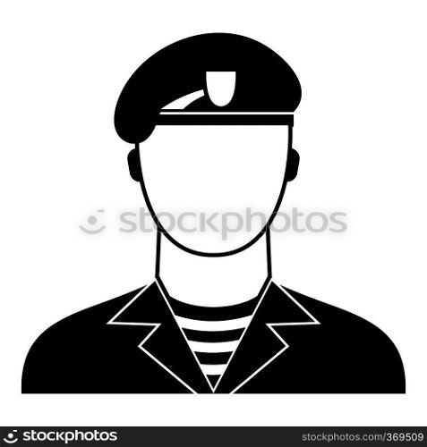 Modern army soldier icon in simple style isolated on white background vector illustration. Modern army soldier icon, simple style