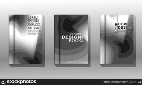 Modern background design. a collection of book cover vectors with overlapping paper cut designs. white and gray color wave