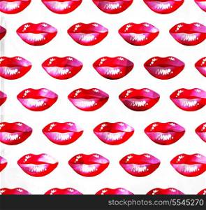 modern background with beautiful red lips can be used for invitation, congratulation or website layout vector