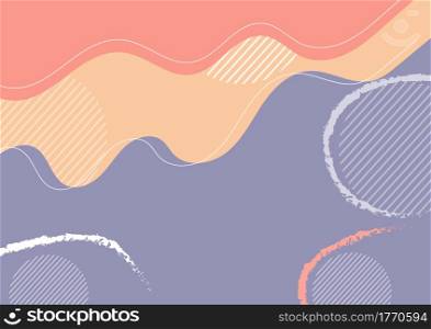 Modern background with fluid shape pastel color and hand draw line on pastel background flat minimal design. Vector illustration