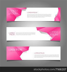Modern banner template design. Pink geometric banner illustration design vector EPS 10.