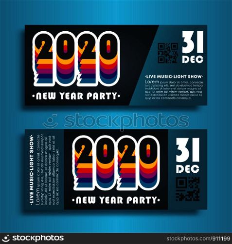Modern banners set for New Year party 2020. Vector illustration.. Modern banners set for New Year party 2020