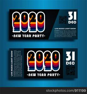 Modern banners set for New Year party 2020. Vector illustration.. Modern banners set for New Year party 2020