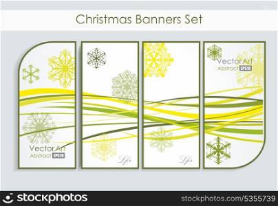 modern banners with snowflakes, vector illustration