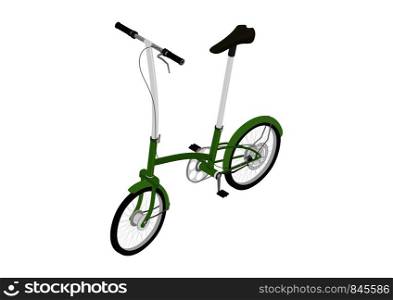 Modern bicycle. Small city bike on a white background. Isometric view. Flat vector.