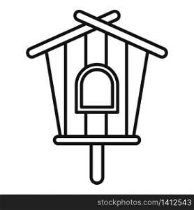 Modern bird house icon. Outline modern bird house vector icon for web design isolated on white background. Modern bird house icon, outline style