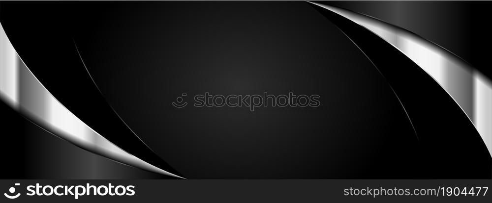 Modern Black and Silver Lines Combination Background Design with Overlap Layer Style. Graphic Design Element.