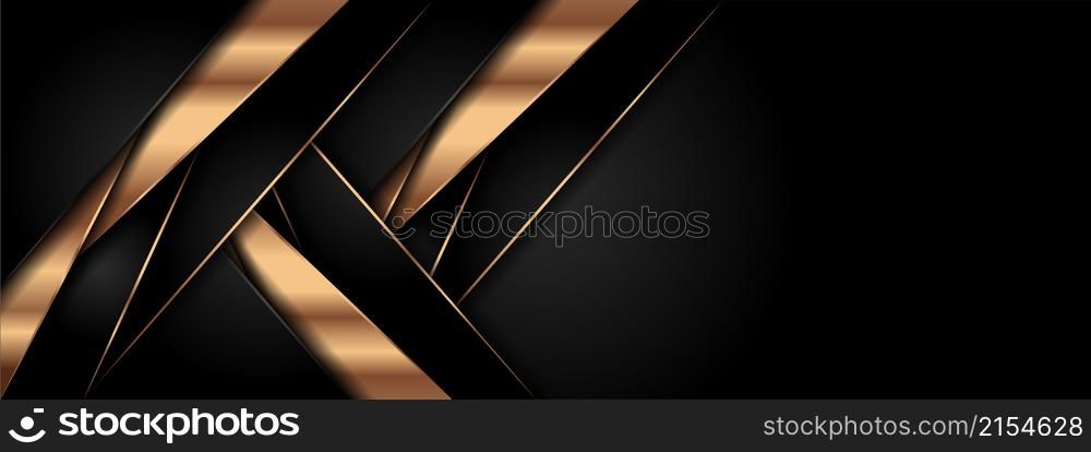 Modern Black Background Combined with Golden Lines Element. Graphic Design Element.