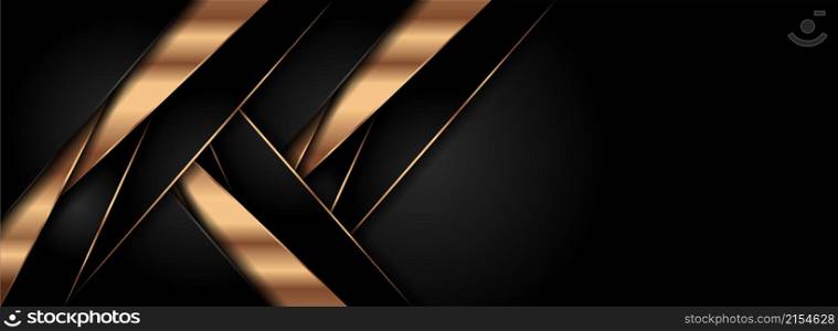 Modern Black Background Combined with Golden Lines Element. Graphic Design Element.