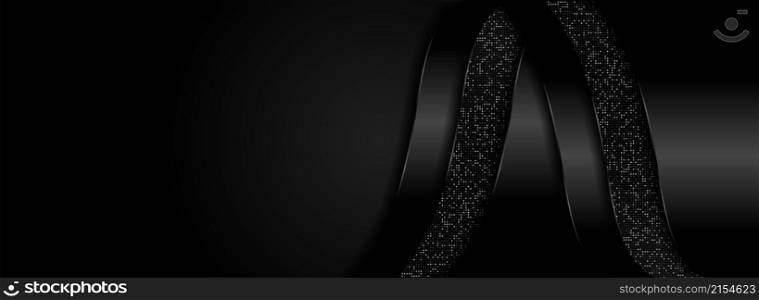 Modern Black Background Combined with Silver Element. Graphic Design Element.