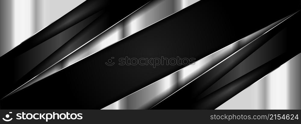 Modern Black Background Combined with Silver Element. Graphic Design Element.