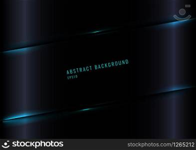 Modern Black Glossy Gradient Color Background with Blue Laser Lighting Effect. Vector Illustration