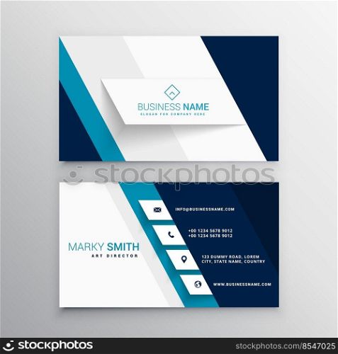 modern blue and white business card template