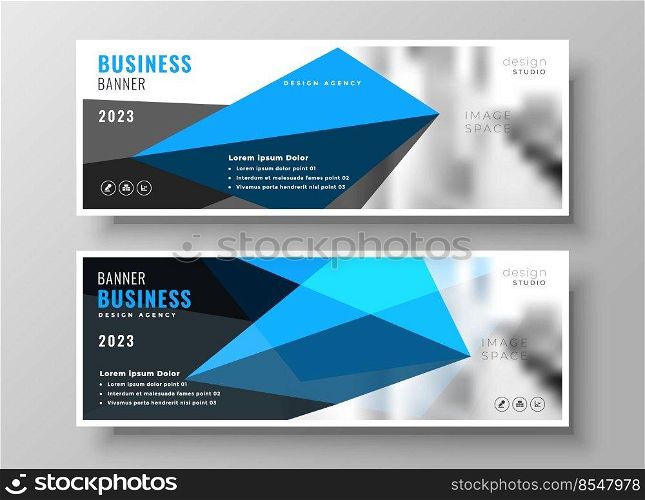 modern blue geometric business presentation banner design