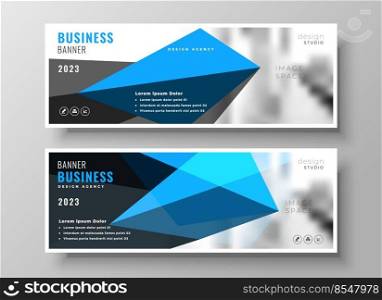 modern blue geometric business presentation banner design
