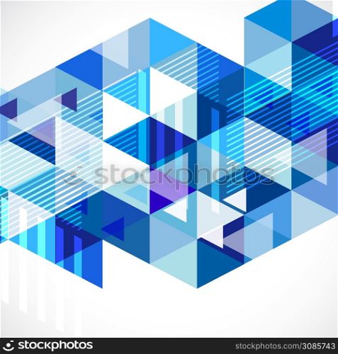 Modern blue geometrical abstract template for business or tech, Vector illustration