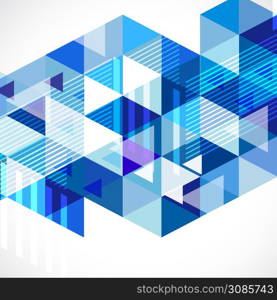 Modern blue geometrical abstract template for business or tech, Vector illustration