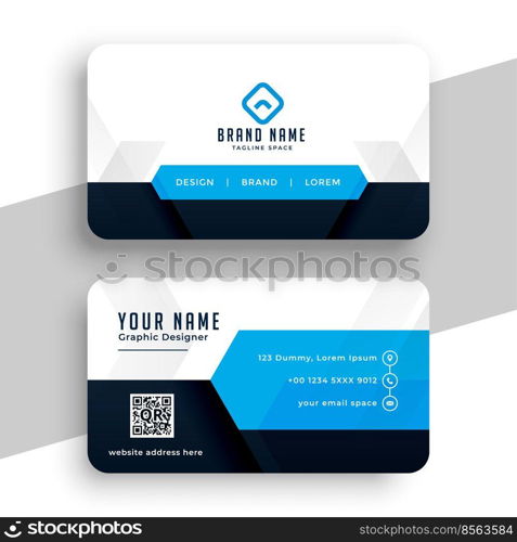 modern blue professional business card template design
