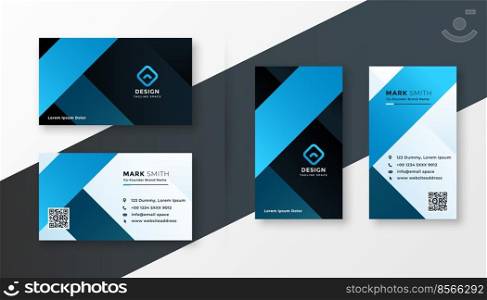 modern blue theme business card template design set