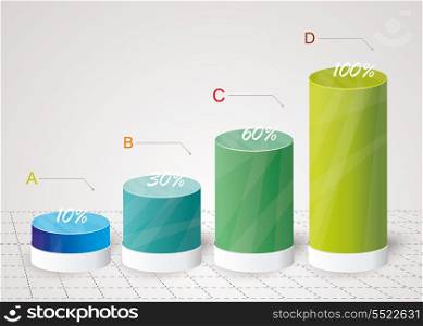 Modern box Design Minimal style infographic template. Can be used for diagram, numbered banners, percent columns, level indicator on white, energy concept.