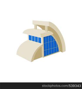 Modern building icon in cartoon style on a white background. Modern building icon, cartoon style