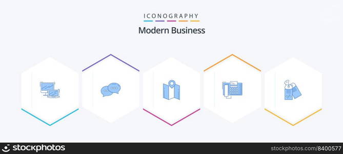 Modern Business 25 Blue icon pack including call. business. dialogue. phone. navigation