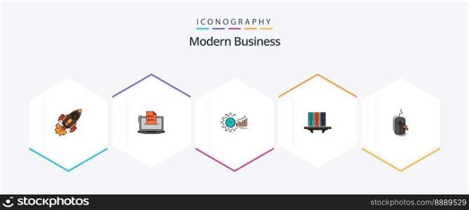Modern Business 25 FilledLine icon pack including schedule. graphs. competer. analytics. web