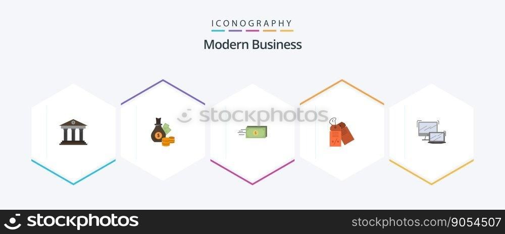 Modern Business 25 Flat icon pack including business. currency. business. money. business