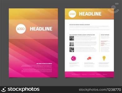 Modern business brochure flyer vector template design with photos, icons and sample content. Modern brochure template flyer design vector template