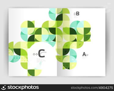 Modern business brochure or leaflet A4 cover template. Abstract background with color triangles, annual report print backdrop. Vector design for workflow layout, diagram, number options or web design