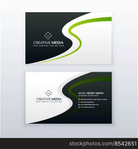 modern business card design with wavy effect