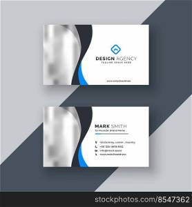 modern business card design with wavy shape
