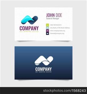 Modern business card Vector template design for company