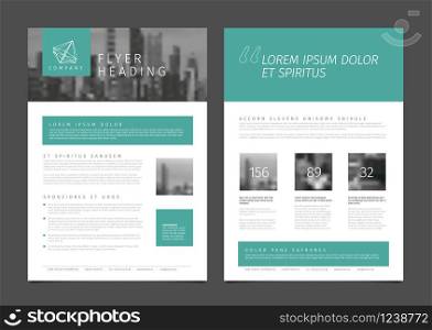 Modern business corporate brochure flyer design vector template with photo and sample content. Modern brochure template flyer design vector template