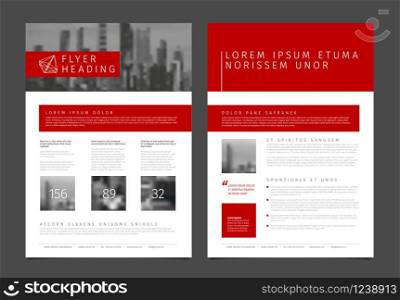 Modern business corporate brochure flyer design vector template with photo and sample content. Modern brochure template flyer design vector template