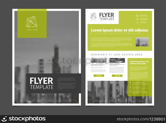 Modern business corporate brochure flyer design vector template with photos and sample content. Modern brochure template flyer design vector template