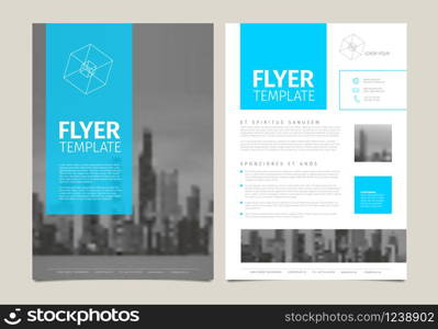 Modern business corporate brochure flyer design vector template with photos and sample content. Modern brochure template flyer design vector template